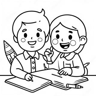 Happy Children Signing Coloring Page 68453-55016