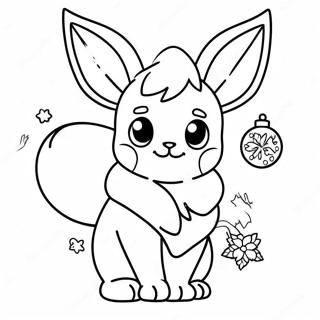 Eevee Christmas Coloring Pages