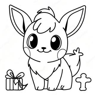 Eevee Christmas Coloring Page 68482-55031