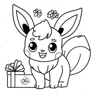 Eevee Christmas Coloring Page 68482-55032