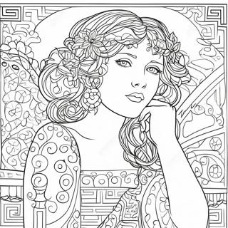 Klimt Art Nouveau Coloring Page 68492-55035