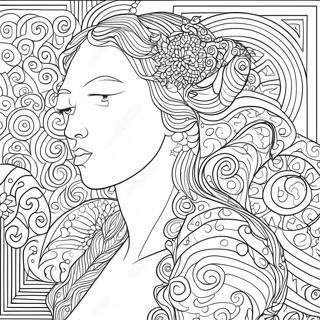 Klimt Golden Phase Coloring Page 68493-55037