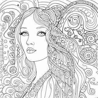 Klimt Golden Phase Coloring Page 68493-55039