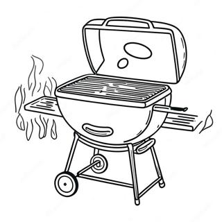 Barbecue Grill With Smoke Coloring Page 68503-55049