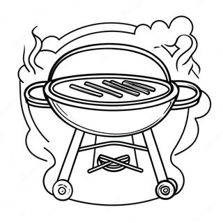 Barbecue Grill With Smoke Coloring Page 68503-55050