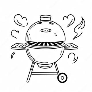 Barbecue Grill With Smoke Coloring Page 68503-55052