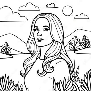 Lana Del Rey In Dreamy Landscape Coloring Page 68523-55063