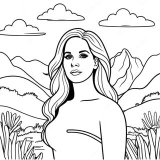 Lana Del Rey In Dreamy Landscape Coloring Page 68523-55064