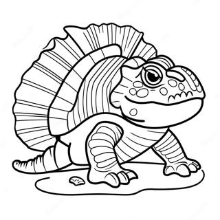 Colorful Dimetrodon With Sail Coloring Page 68543-55081