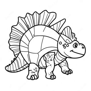 Colorful Dimetrodon With Sail Coloring Page 68543-55084