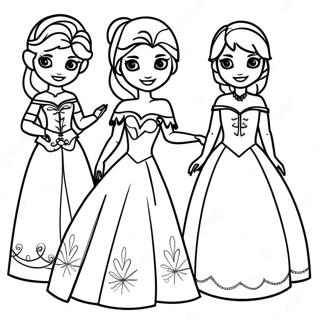 Frozen Princesses Paper Dolls Coloring Page 68563-55094