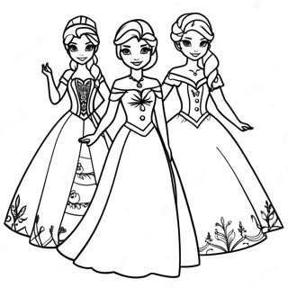 Frozen Princesses Paper Dolls Coloring Page 68563-55095