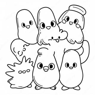 Colorful Peeps Family Coloring Page 68593-55122