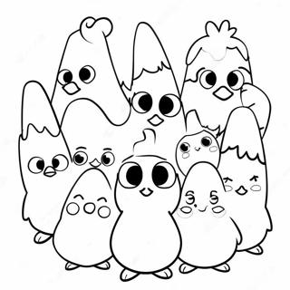 Colorful Peeps Family Coloring Page 68593-55123