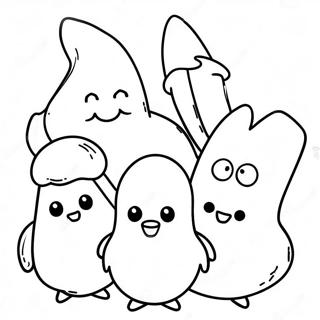 Colorful Peeps Family Coloring Page 68593-55124