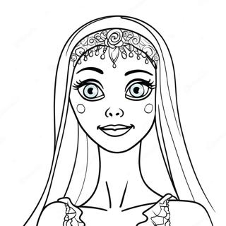 Beautiful Corpse Bride In Wedding Dress Coloring Page 6862-5642