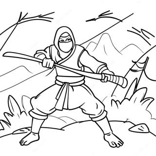 Stealthy Night Ninja In Action Coloring Page 68703-55209