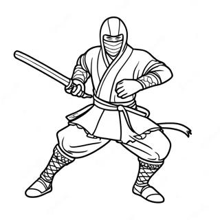 Stealthy Night Ninja In Action Coloring Page 68703-55210