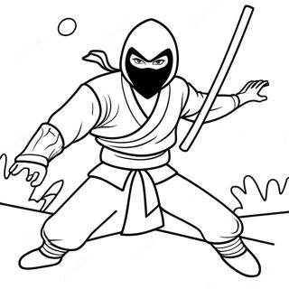 Stealthy Night Ninja In Action Coloring Page 68703-55211