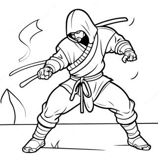 Stealthy Night Ninja In Action Coloring Page 68703-55212