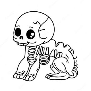 Cute Animal Skeleton Coloring Page 68763-55256