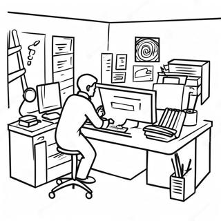 Busy Office Scene Coloring Page 68773-55265