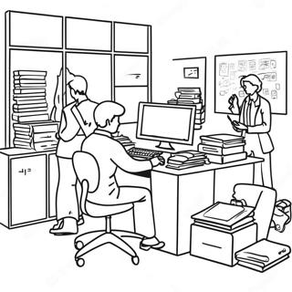 Busy Office Scene Coloring Page 68773-55267