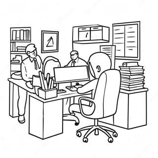 Busy Office Scene Coloring Page 68773-55268