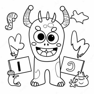 Monster Letters Coloring Pages