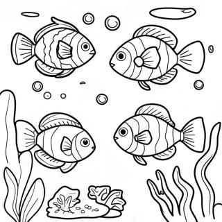 Colorful Tropical Fish Swimming In Coral Reef Coloring Page 68813-55303