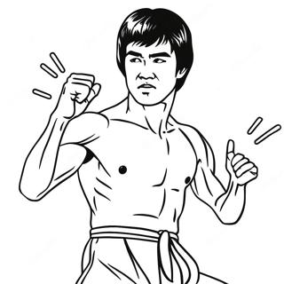 Bruce Lee In Action Coloring Page 68853-55360