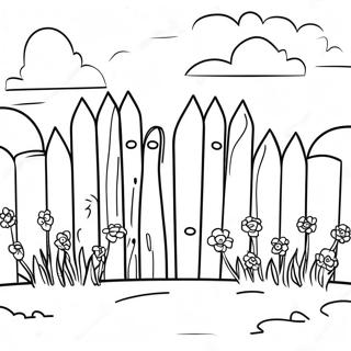 Simple Wooden Fence Coloring Page 68862-55332