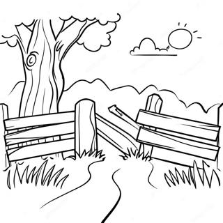 Rustic Farm Fence Coloring Page 68863-55333