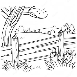 Rustic Farm Fence Coloring Page 68863-55336