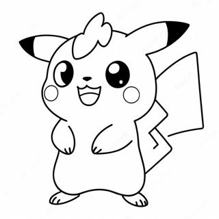 Chibi Pikachu In Action Coloring Page 68903-55375