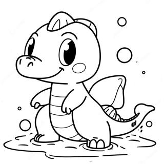 Cute Totodile Splashing In Water Coloring Page 68923-55382