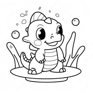 Cute Totodile Splashing In Water Coloring Page 68923-55384