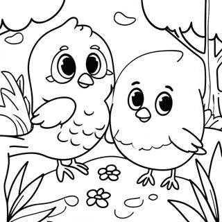 Birds In A Colorful Garden Coloring Page 69042-55471