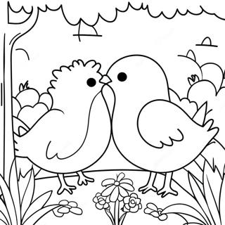 Birds In A Colorful Garden Coloring Page 69042-55472