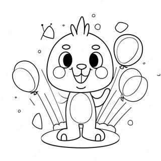 Cute Lolbit With Balloons Coloring Page 69053-55488