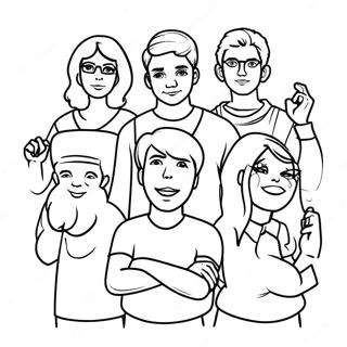 Enhypen Members Group Coloring Page 69063-55490