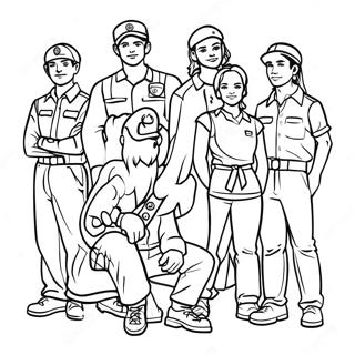 Enhypen Members Group Coloring Page 69063-55491