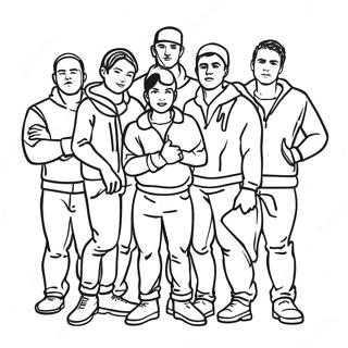 Enhypen Members Group Coloring Page 69063-55492