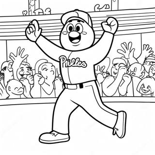 Funny Phillies Mascot Dancing Coloring Page 69073-55500