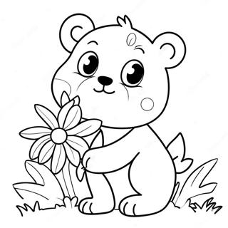 Cute Maggie With A Flower Coloring Page 69083-55505