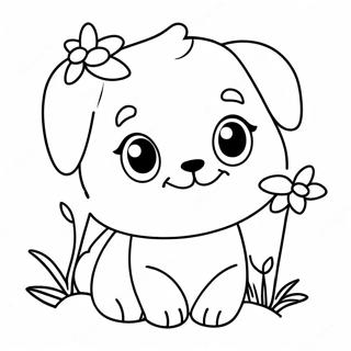 Cute Maggie With A Flower Coloring Page 69083-55506