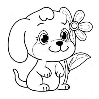 Cute Maggie With A Flower Coloring Page 69083-55508