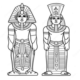 Colorful Egyptian Deities Coloring Page 69113-55531