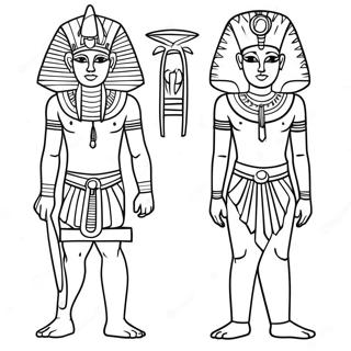 Colorful Egyptian Deities Coloring Page 69113-55532