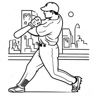 Sf Giants Player Swinging Bat Coloring Page 69153-55563